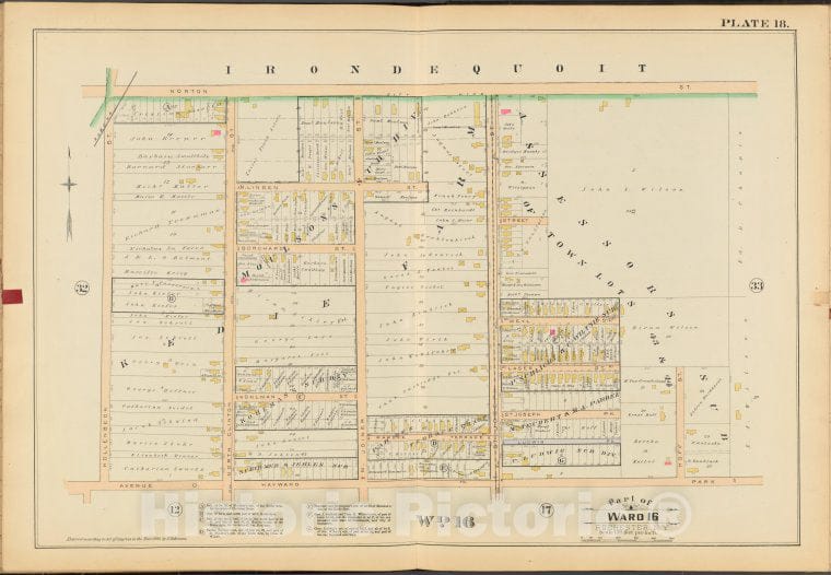 Historic 1888 Map - Rochester, Double Page Plate No. 18 [Map Bounded By Norton St, Vintage Wall Art