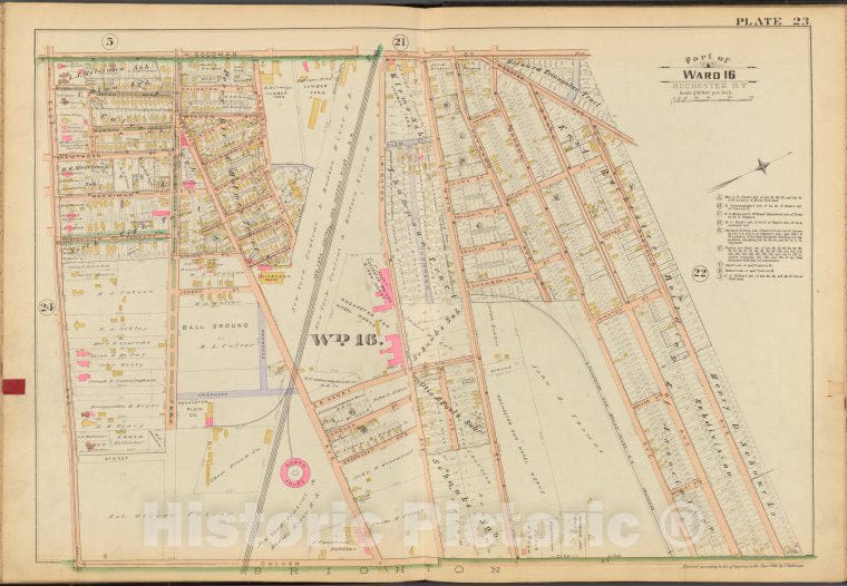 Historic 1888 Map - Rochester, Double Page Plate No. 23 [Map Bounded By N. Goodman S - Vintage Wall Art