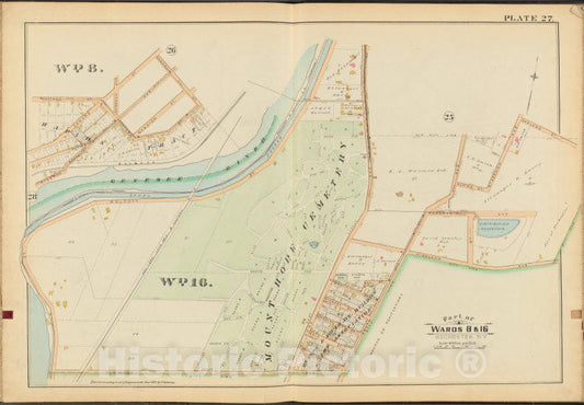 Historic 1888 Map - Rochester, Double Page Plate No. 27 [Map Bounded By Magnolia St. - Vintage Wall Art