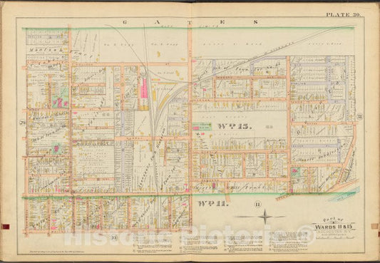 Historic 1888 Map - Rochester, Double Page Plate No. 30 [Map Bounded By Bauer St, W - Vintage Wall Art