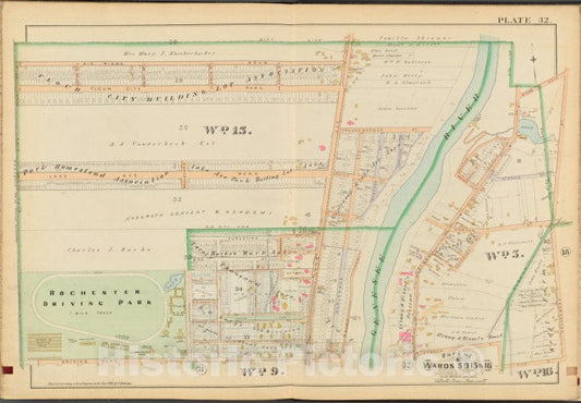 Historic 1888 Map - Rochester, Double Page Plate No. 32 [Map Bounded By Ridge Rd, H - Vintage Wall Art