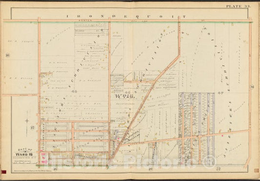 Historic 1888 Map - Rochester, Double Page Plate No. 33 [Map Bounded By Norton St, Vintage Wall Art