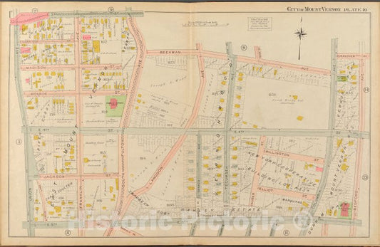 Historic 1908 Map - Mount Vernon, Double Page Plate No. 10 [Map Bounded By E. 3Rd S - Vintage Wall Art