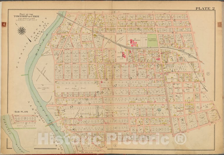 Historic 1912 Map - Bergen County, V. 2, Double Page Plate No. 2 [Map Bounded By 4Th - Bergen County (N.J. - Vintage Wall Art
