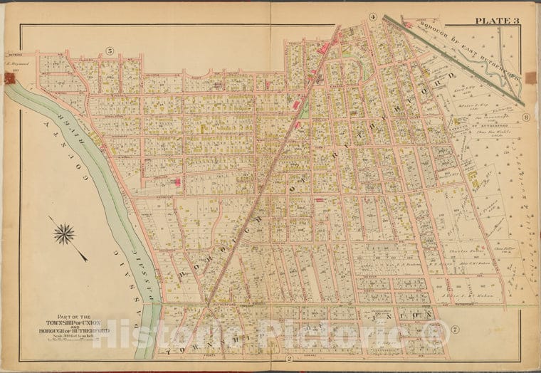 Historic 1912 Map - Bergen County, V. 2, Double Page Plate No. 3 [Map Bounded By Ray - Bergen County (N.J. - Vintage Wall Art