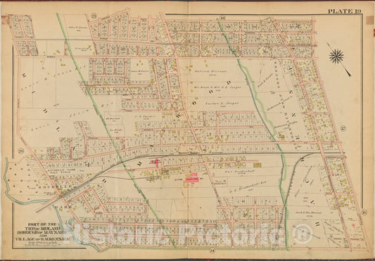 Historic Map - 1912 Bergen County, New Jersey (N.J.), V. 2, Double Page Plate No. 19 [Grove St, Prospect Ave, Essex St, Rochelle Ave.] - Vintage Wall Art