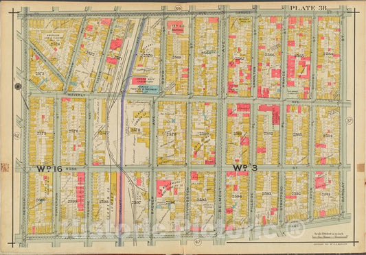 Historic Map - 1911 Newark, New Jersey (N.J.), V. 2, Double Page Plate No. 38 [18Th Ave, Spruce St, Barclay St, Avon Ave, Bergen St.] - Vintage Wall Art