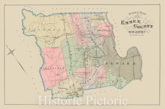 Historic Map - 1881 Index Map - Vintage Wall Art