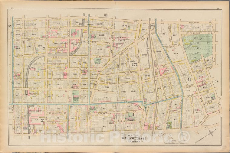 Historic 1881 Map - Essex County, Left Page Plate: [Map Bounded By Norfolk St, Jame - Vintage Wall Art