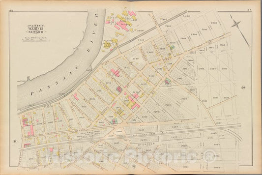 Historic 1881 Map - Essex County, Left Page Plate: [Map Bounded By Passaic River, Cl - Vintage Wall Art