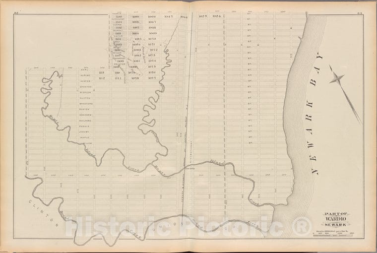 Historic 1881 Map - Essex County, Left Page Plate: [Map Bounded By Thomas St, Eliza - Vintage Wall Art