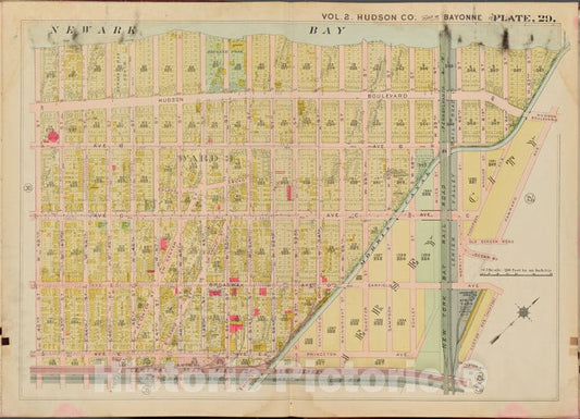 Historic Map - 1908 Hudson County, New York (N.Y.), Newark Bay, Custer Ave, E. 42Nd St, W. 42Nd St. - Vintage Wall Art