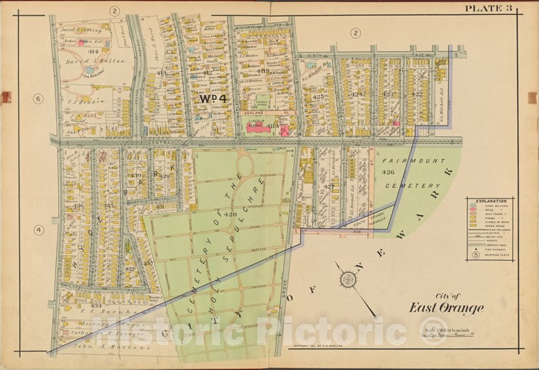 Historic 1911 Map - Orange County, Double Page Plate No. 3 [Map Bounded By 9Th Ave. - Vintage Wall Art