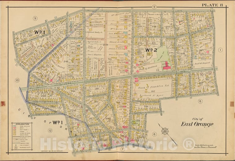 Historic 1911 Map - Orange County, Double Page Plate No. 8 [Map Bounded By Springdal - Vintage Wall Art