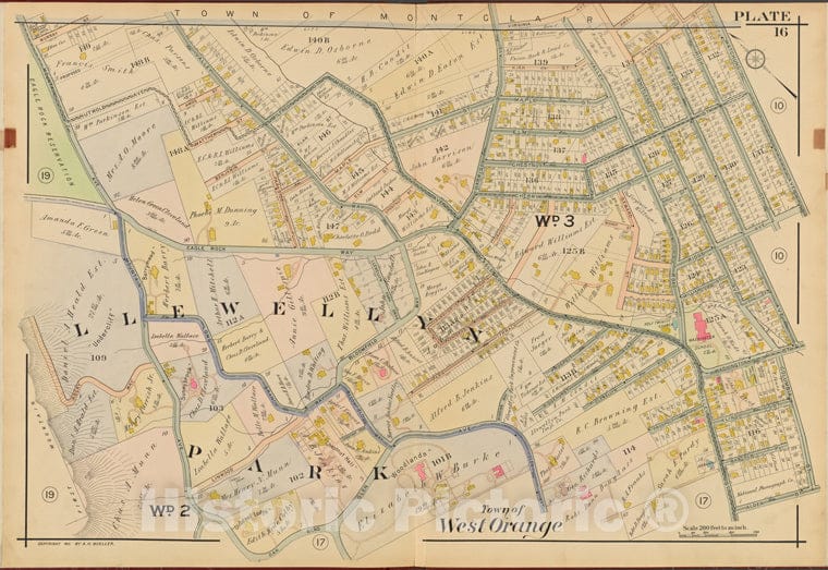 Historic 1911 Map - Orange County, Double Page Plate No. 16 [Map Bounded By Virginia - Vintage Wall Art
