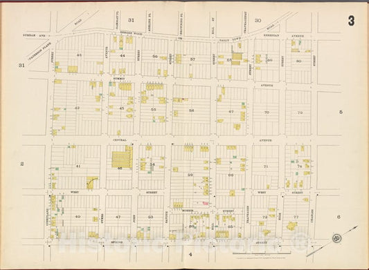 Historic Map - 1887 Hudson County, New Jersey, (N.J.), Hudson County, V. 8, Double Page Plate No. 3 [Kerrigan Ave, Charles St, Courtland St, Bergen Wood] - Vintage Wall Art