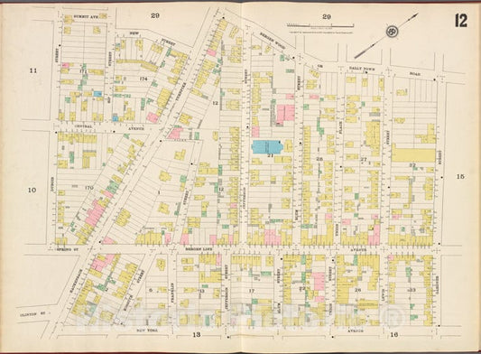 Historic Map - 1887 Hudson County, New Jersey, (N.J.), Hudson County, V. 8, Double Page Plate No. 12 [Bergen Wood, Gardner St, New York Ave, Dubois St.] - Vintage Wall Art