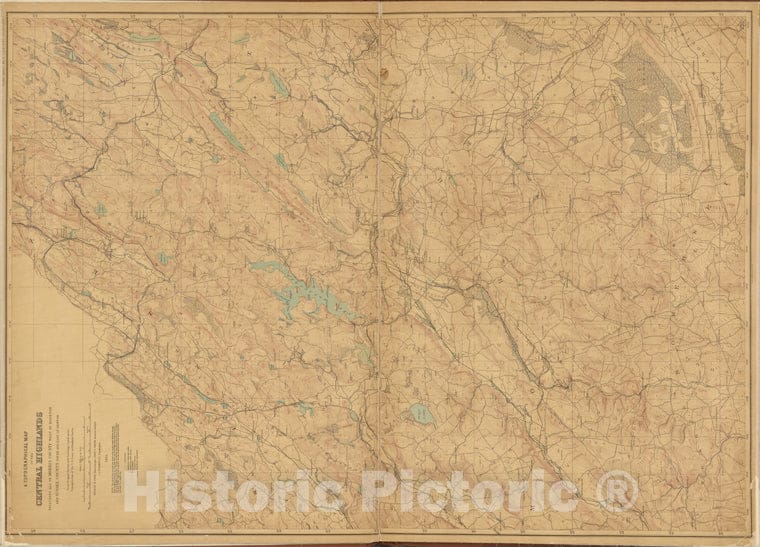 Historic 1884-89 Map - New Jersey, Double Page Sheet No. 3 [Map Of Central Highlands] - New Jersey - Atlas Of New Jersey. - Vintage Wall Art