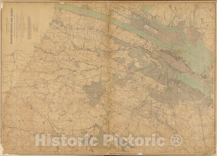 Historic Map - 1884 New Jersey (N.J.), New Jersey, Double Page Sheet No. 7 [Map Of Northeastern Red Sandstone] - Vintage Wall Art