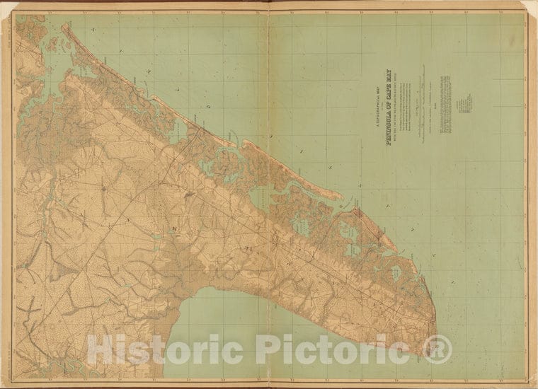 Historic 1884-89 Map - New Jersey, Double Page Sheet No. 17 [Map Of Cape May] - New Jersey - Atlas Of New Jersey. - Vintage Wall Art