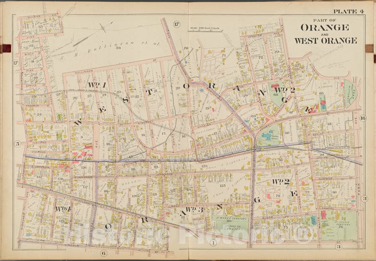 Historic Map - 1904 Essex County, New Jersey (N.J.), Orange And West Orange.[Longview, Wildwood, Park, High Lincoln Highland, Freeman Wellington, Hillside .] - Vintage Wall Art