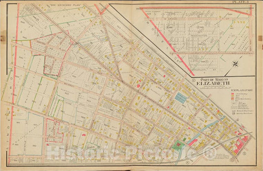 Historic Map - 1906 Union County, New Jersey (N.J.), 1906 Double Page Plate No. 3 [West Grand St, Broad St, Fay Ave.] - Vintage Wall Art