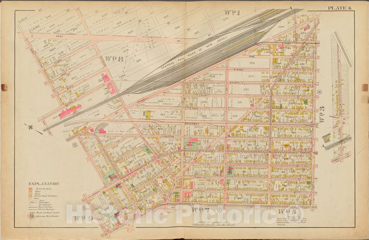 Historic Map - 1906 Union County, New Jersey (N.J.), 1906 Double Page Plate No. 6 [Julia St, 4Th St, Elizabeth St, Reid St, Henry St.] - Vintage Wall Art