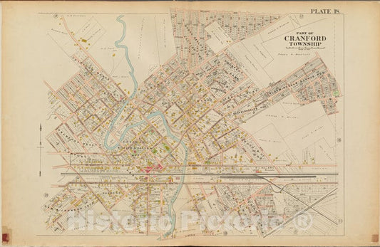 Historic Map - 1906 Union County, New Jersey (N.J.), 1906 Double Page Plate No. 18 [Belmont Ave, Cherrywood Ave, Lincoln Ave.] - Vintage Wall Art