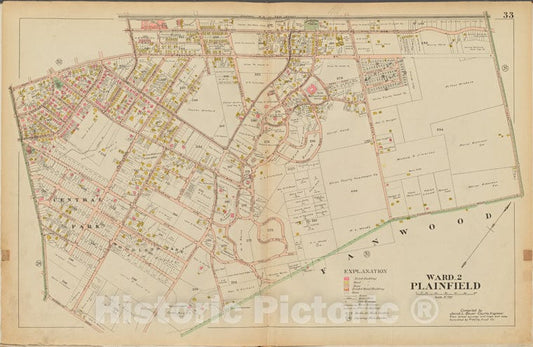 Historic Map - 1906 Union County, New Jersey (N.J.), 1906 Double Page Plate No. 33 [Terrill Rd, Cushing Rd, Randolph Rd, Park Ave.] - Vintage Wall Art