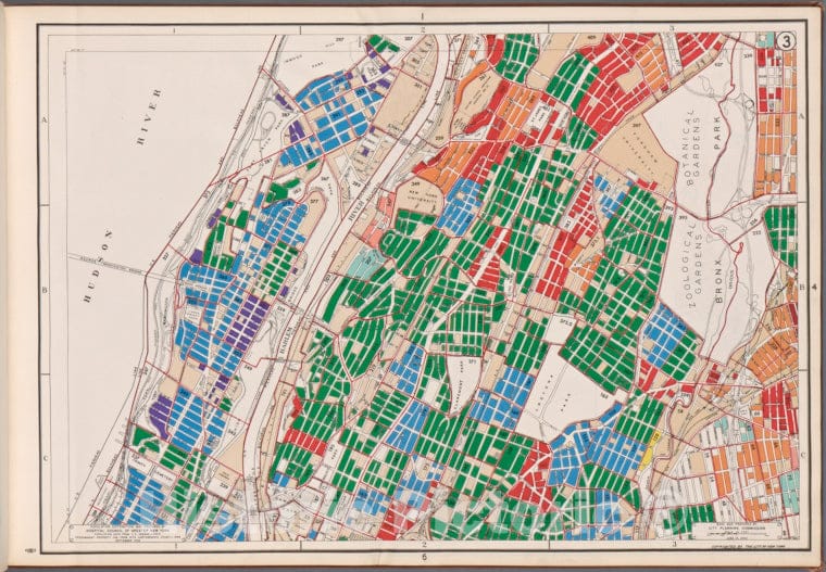 Historic Map - 1945 New York (N.Y.), Population Distribution Map. - Vintage Wall Art