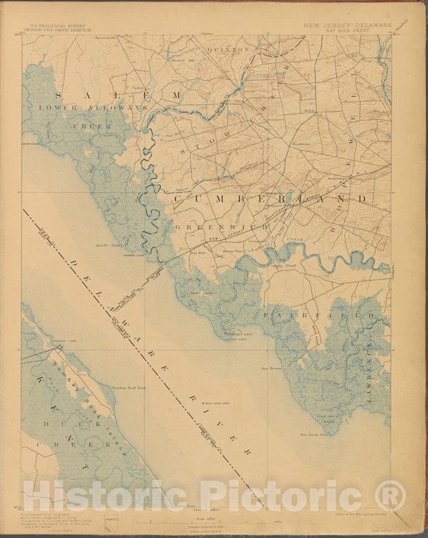 Historic Map - 1899 Bay Side, Survey Of 1886-9, Ed. Of 1894, Repr. Of 1907. - Vintage Wall Art