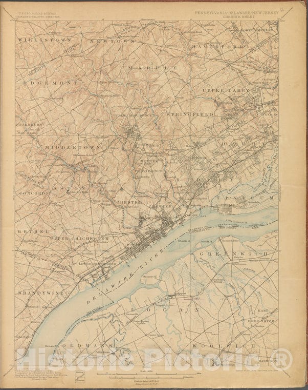 Historic 1899-1926. Map - Chester, Survey Of 1894, Ed. Of 1898, Repr. 1906. - Topographical Maps Of New Jersey - Vintage Wall Art