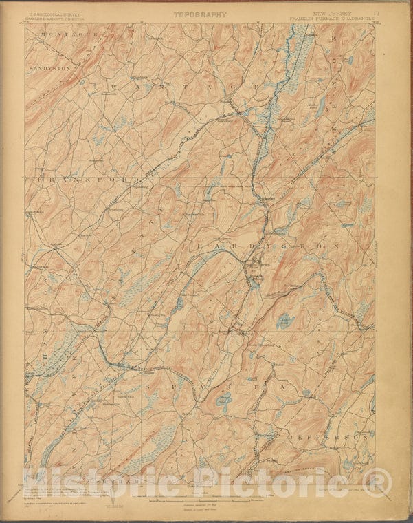Historic Map - 1899 Franklin Furnace, Survey Of 1884, Ed Of 1903, Repr. 1907. - Vintage Wall Art