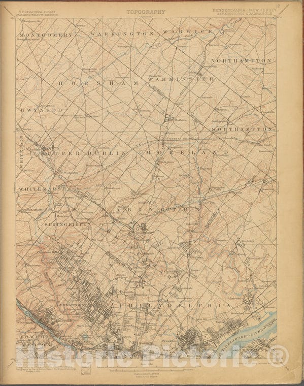 Historic 1899-1926. Map - Germantown, Survey Of 1894, Ed. Of 1899, Repr. 1906. - Topographical Maps Of New Jersey - Vintage Wall Art