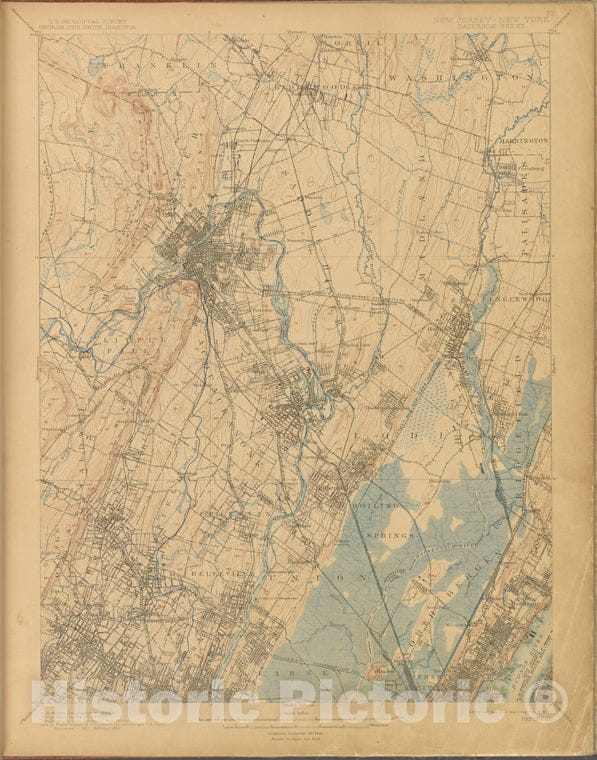 Historic Map - 1899 New Jersey (N.J.), Paterson, Survey Of 1887, 1889 And 1897, Ed. Of 1903, Repr. 1908. - Vintage Wall Art