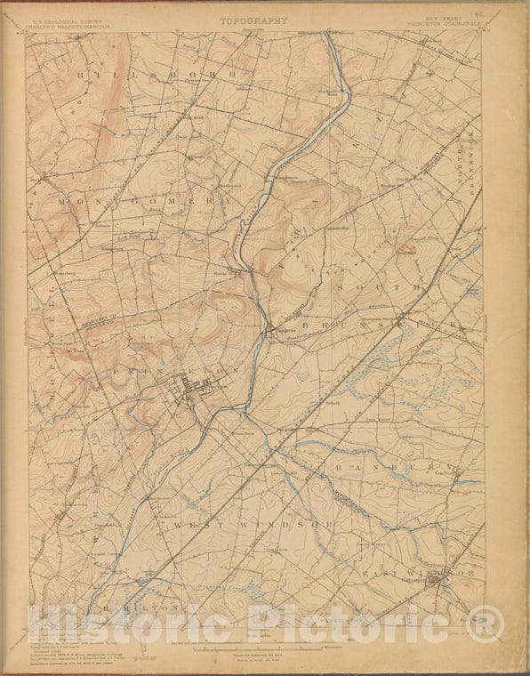 Historic 1899-1926. Map - Princeton, Survey Of 1885, Ed. Of 1906. - Topographical Maps Of New Jersey - Vintage Wall Art