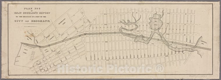 Historic Map - 1870 Brooklyn (New York, N.Y.), Plan No. 2 Of Major Douglas'S Report On The Drainage Of A Part Of The City Of Brooklyn. - Vintage Wall Art