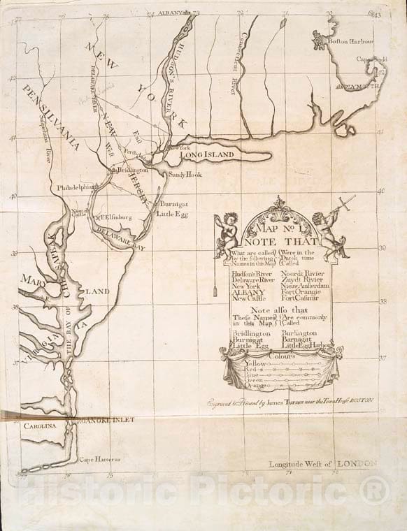 Historic 1747 Map - Map No. I : [To Accompany A Bill In The Chancery Of New Jersey, Vintage Wall Art