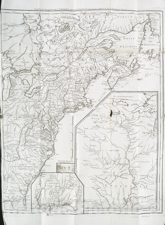 Historic 1787 Map - Carte D'Une Partie De L'Amerique Septentrionale, Pour Servir A L - Vintage Wall Art