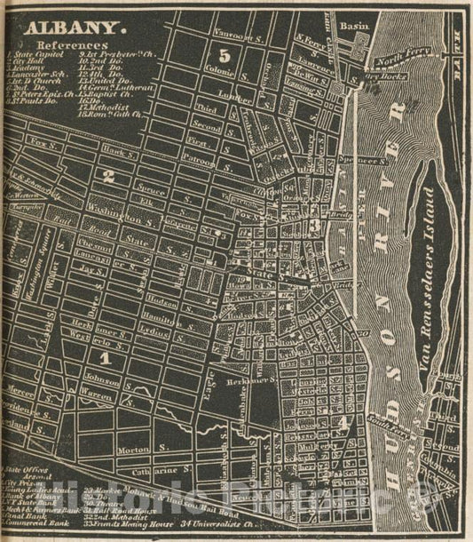 Historic Map - 1838 Albany. - Vintage Wall Art