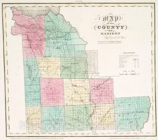 Historic Map - 1829 The County Of Madison - Vintage Wall Art