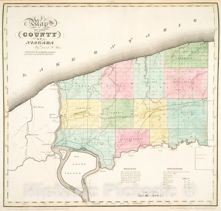 Historic Map - 1829 The County Of Niagara - Vintage Wall Art