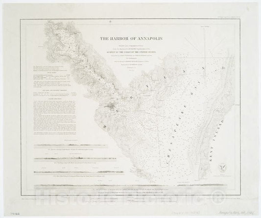 Historic 1846 Map - The Harbor Of Annapolis - Maryland - Annapolis Region - Severn Rivermaps Of North America. - Maryland - Vintage Wall Art