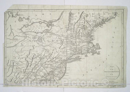 Historic Map - 1800 Map Of The Northern Provinces Of The United States - Vintage Wall Art