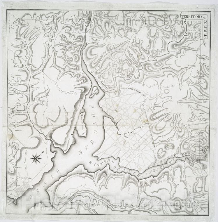 Historic Map - 1794 Arlington County, Virginia (Va.), Territory Of Columbia - Vintage Wall Art