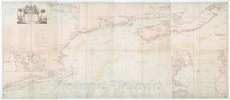 Historic 1758 Map - An Actual Survey Of The Sea Coast From New York To The I. Cape B - Vintage Wall Art