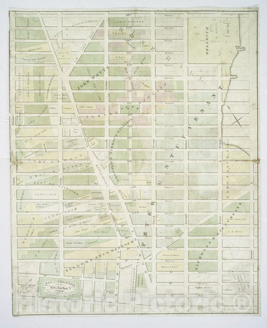 Historic 1831 Map - Map Of The Real Estate In The City Of New York : Between The Sou - Vintage Wall Art