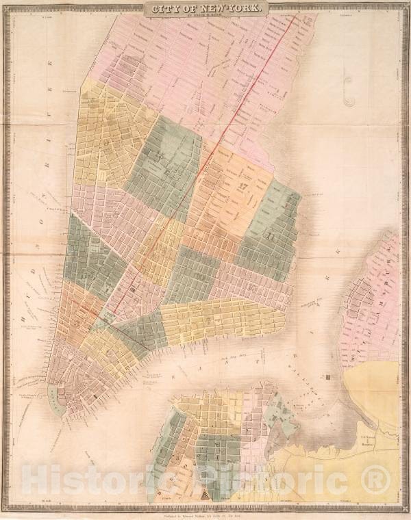 Historic 1840 Map - City Of New-York - Vintage Wall Art