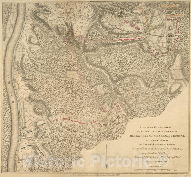 Historic 1780-02-01 Map - Plan Of The Encampment And Position Of The Army Under His Excell - Vintage Wall Art