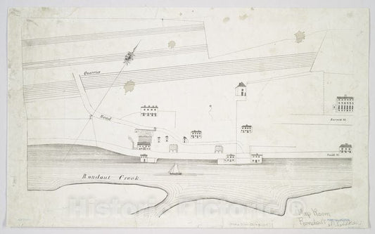 Historic Map - Ca.1830 Kingston (N.Y.), Map Of Part Of Kingston, N.Y, On Rondout Creek. - Vintage Wall Art